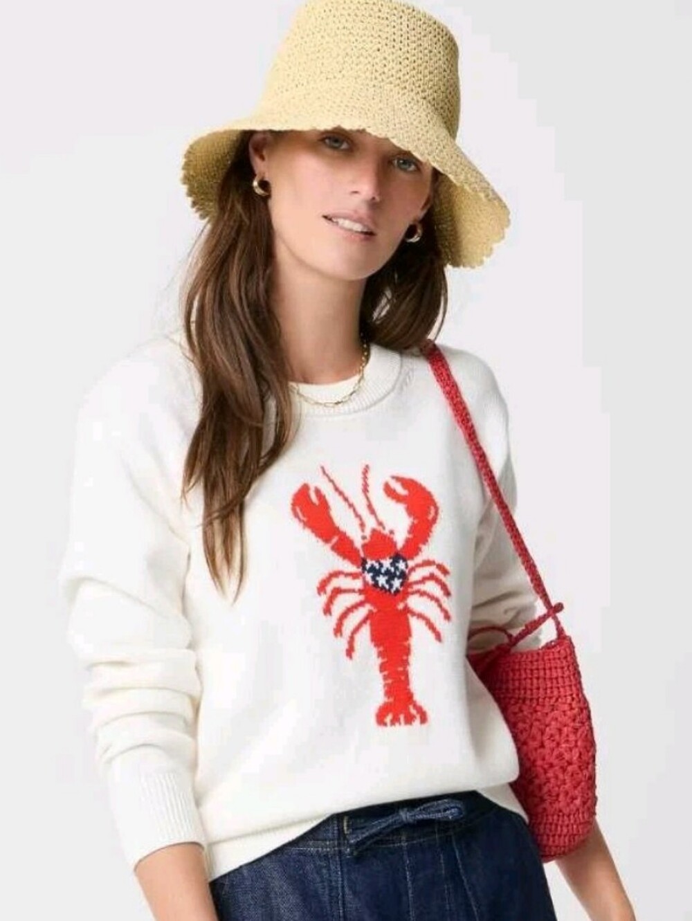 J Crew Factory Lobster sweater CT920 Size S